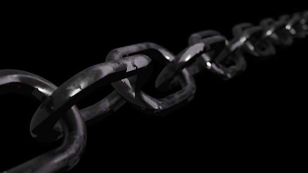 Rusty metal chain. Computer generated 3d render