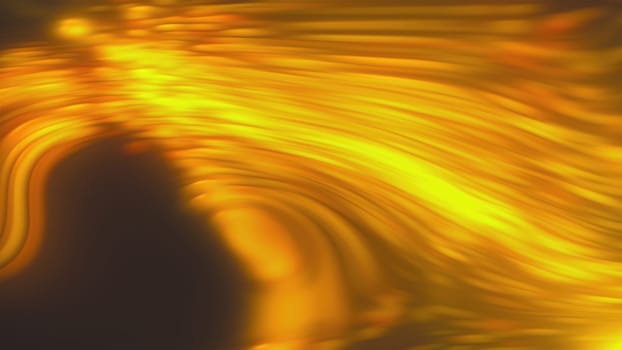 Golden wave strings. Computer generated 3d render
