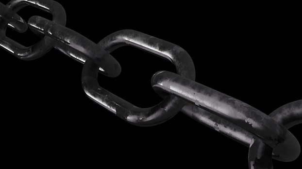 Rusty metal chain. Computer generated 3d render
