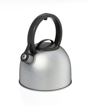 Tea kettle isolated on white background. 3D illustration.