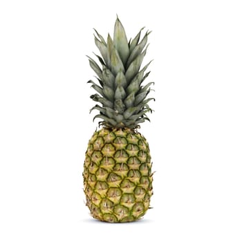 fresh pineapple organic fruit isolated on white background food studio shot tropical dessert sweet natural juicy ananas 3D render illustration