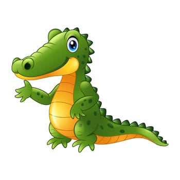 Funny crocodile presenting