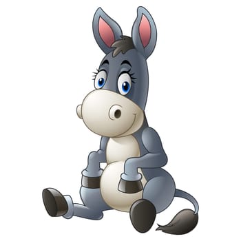 Cartoon donkey sitting