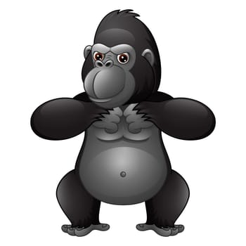 Strong gorilla cartoon