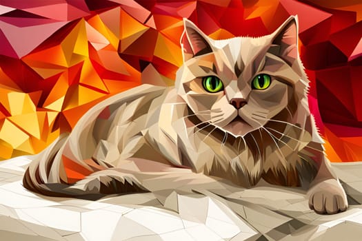 Beautiful british shorthair cat portrait - Generative AI