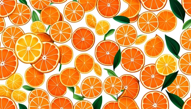 Orange and green leaves background - Generative AI
