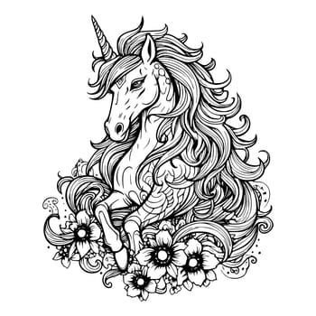 Unicorn coloring page for kids