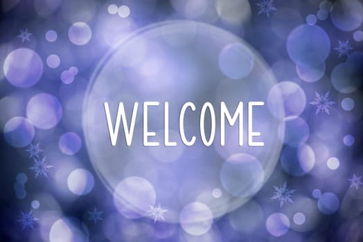 Purple, Sparkling, Shiny Christmas Background With Text Welcome