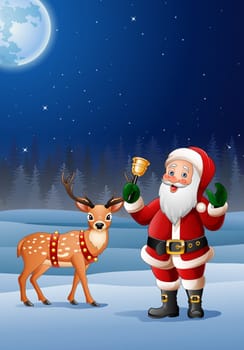 Cartoon Santa Claus cartoon ringing bell