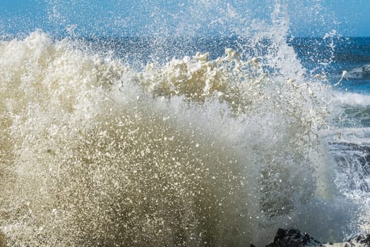Beautiful wave breaking at the shore of Colorado, west coast USA