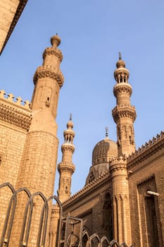 Minarets of the the Sultan Hassan and Rifai Mosques in Cairo, Egypt