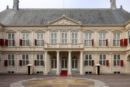 The Hague, Netherlands - April 17, 2023: Paleis Noordeinde, Noordeinde Royal Palace in the Hague is one of the three official palaces of the Dutch royal family