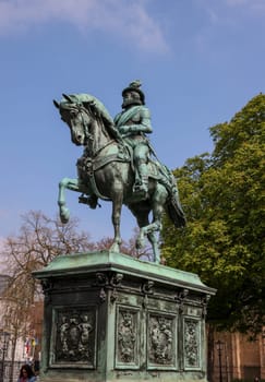 The Hague, Netherlands - April 17, 2023: Statue of Frederick William I in Hague, Prince of Orange-Nassau first king of the Netherlands