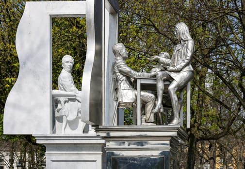 The Hague, Netherlands - April 17, 2023: Lange Voorhout - Thorbecke Monument by Thom Puckey 2017
