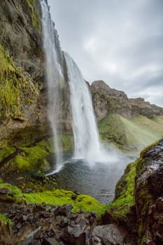 Early morning at Seljalandsfoss waterfall, Golden Circle, Iceland