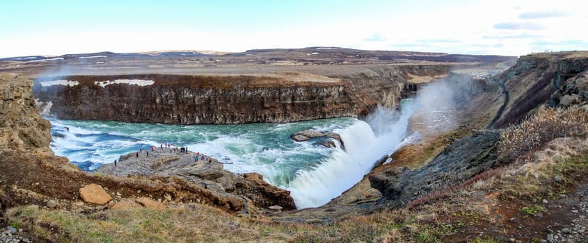 Magnificent Gulfoss waterfall at the Golden Circle of Iceland