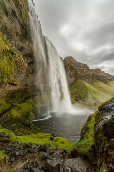 Early morning at Seljalandsfoss waterfall, Golden Circle, Iceland