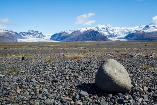 Big field of stones in front of Skaftafell National Park, Iceland