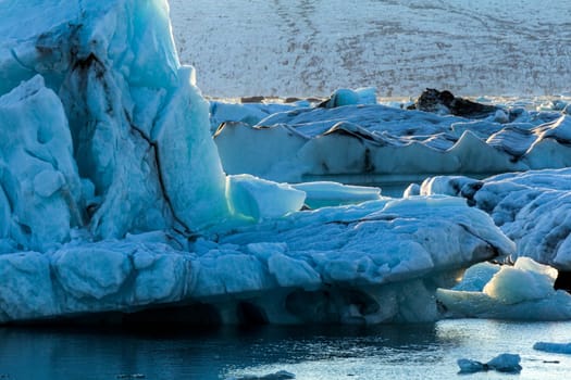 View of Jokulsarlon glacial lake on a summer evening, Iceland