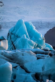 View of Jokulsarlon glacial lake on a summer evening, Iceland