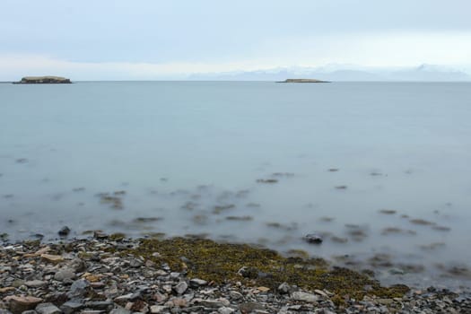 Bulb exposure of Icelandic coastline, Hofn i Hornafirthi