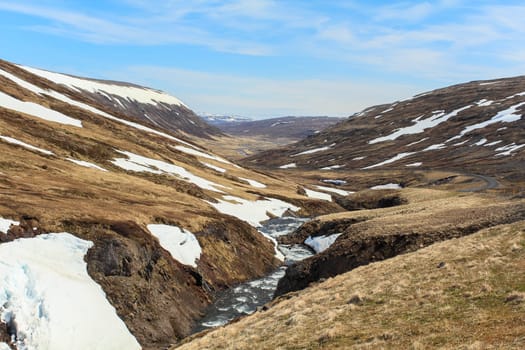 River in the highlands of the Westfjords, Iceland