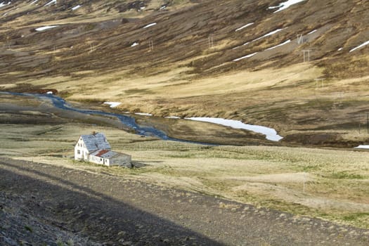 Abandoned house near a little creek, Iceland