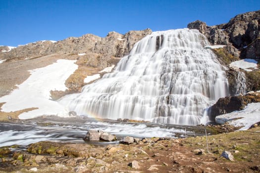 Magnificent Dynjandi waterfall in the Westfjords, Iceland