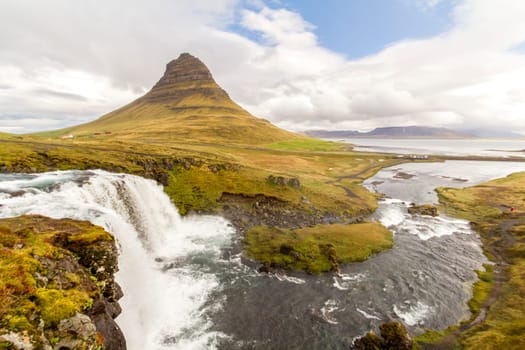 Rapids in front of impressive Grundarfjordur mountain, Iceland