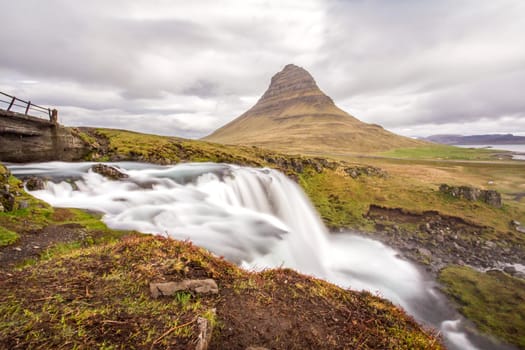 Rapids in front of impressive Grundarfjordur mountain, Iceland