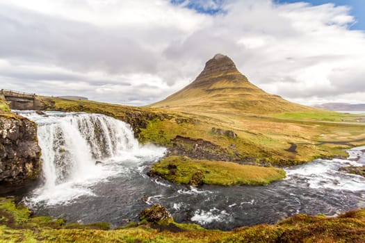 Rapids in front of impressive Grundarfjordur mountain, Iceland