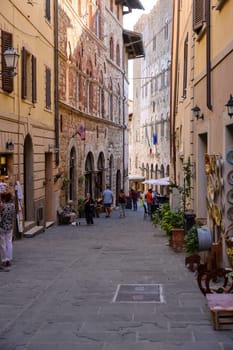 Massa Marittima, Italy - Sept 11, 2022: The old town  of Massa Marittima, also known as the Citta Slow, in Tuscany, Italy