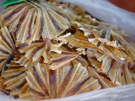 Dry sea fish on market at Rayong, Thailand
