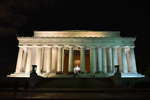 Lincoln memorial at night, USA