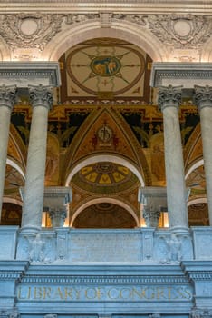WASHINGTON, USA - AUGUST 13, 2022 - Inside the Library of Congress in Washington DC, USA