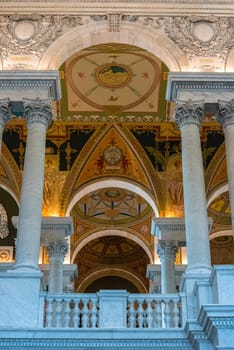WASHINGTON, USA - AUGUST 13, 2022 - Inside the Library of Congress in Washington DC, USA