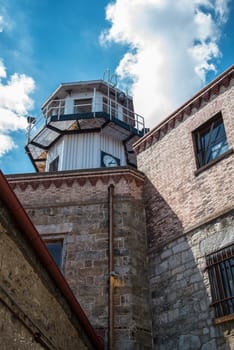 PHILADELPHIA, USA - AUGUST 15, 2022 - Watchtower for prison guards at the Eastern State Penitentiary, USA
