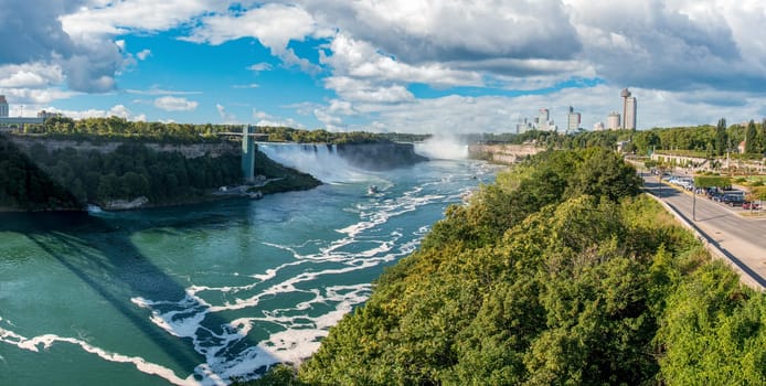 Famous Niagara Falls on a sunny day from Canadian side, Canada