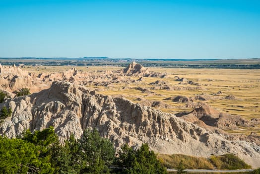 Great plain in Badlands National Park, South Dakota, USA