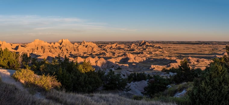 Sunset over Badlands National Park, South Dakota, USA