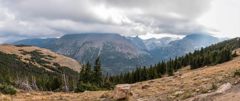 Great view up high in the mountains of Rocky Mountain NP, USA