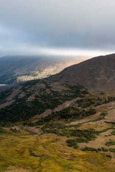 Great view up high in the mountains of Rocky Mountain NP, USA