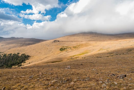Great view up high in the mountains of Rocky Mountain NP, USA
