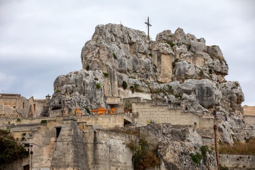 Church of Saint Mary of Idris in Sassi di Matera a historic district in the city of Matera, well-known for their ancient cave dwellings. Basilicata. Italy