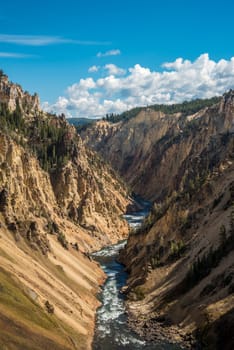 River flowing through the popular Grand Canyon of the Yellowstone, USA