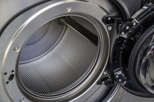 Detail of industrial washing machines, cleaning and care of clothes