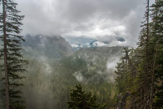 Magnificent mountain landscape around Mount Rainier National Park, USA