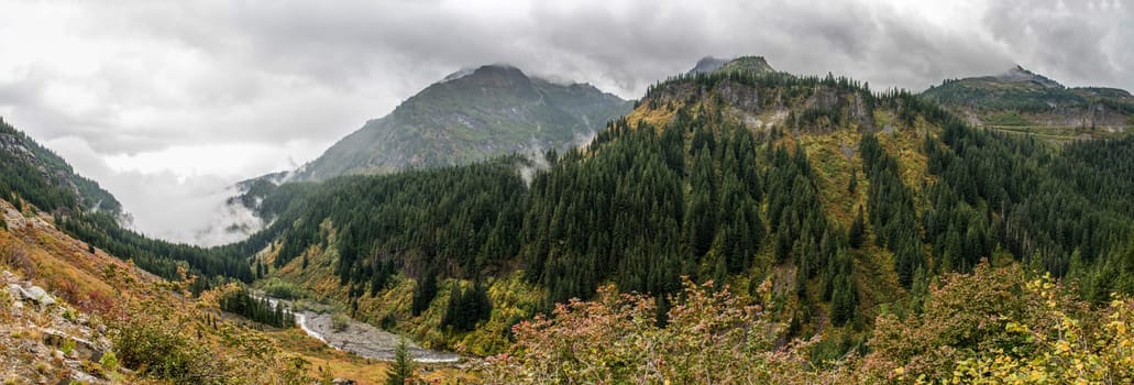 Magnificent mountain landscape around Mount Rainier National Park, USA