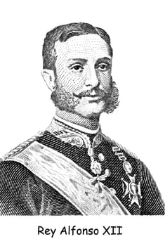 SPAIN - CIRCA 1978: A stamp printed in spain shows King Alfonso XII circa 1978