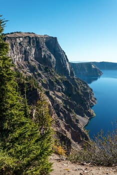 View of Crater Lake from Mt Scott, Crater Lake National Park, USA